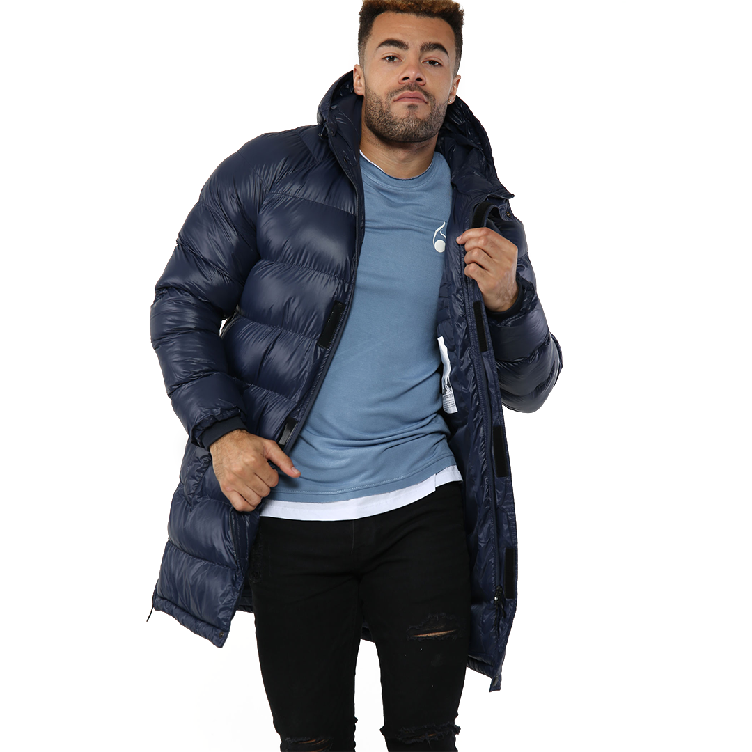 Long Blue Puffer Jacket
