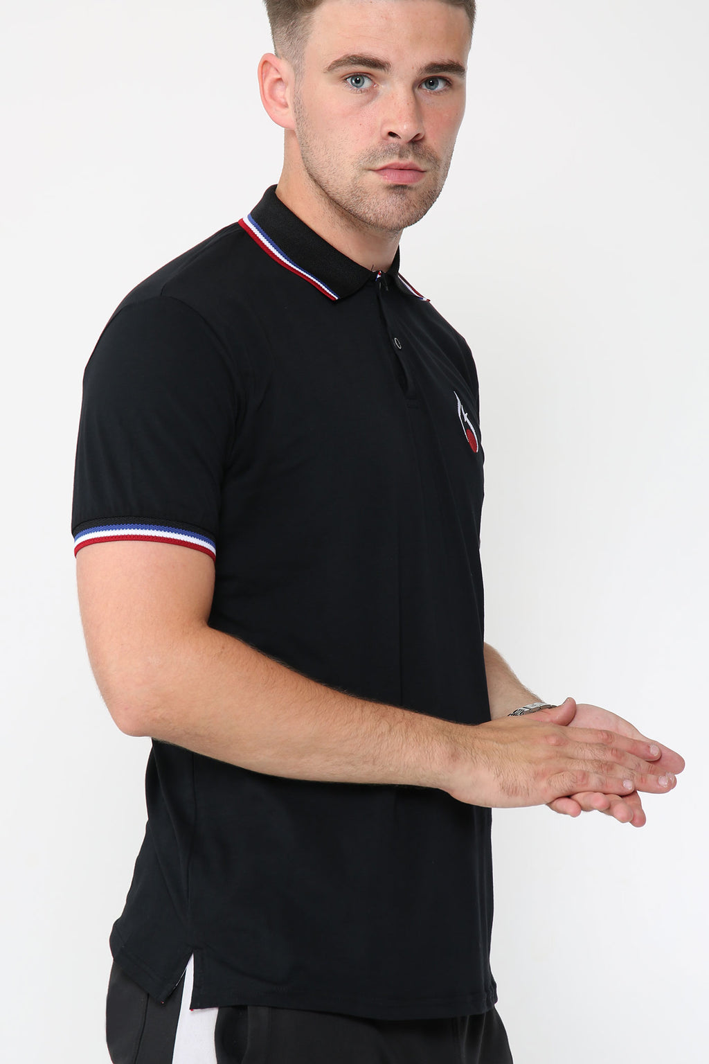 Alex Tipped Polo Shirt – Black