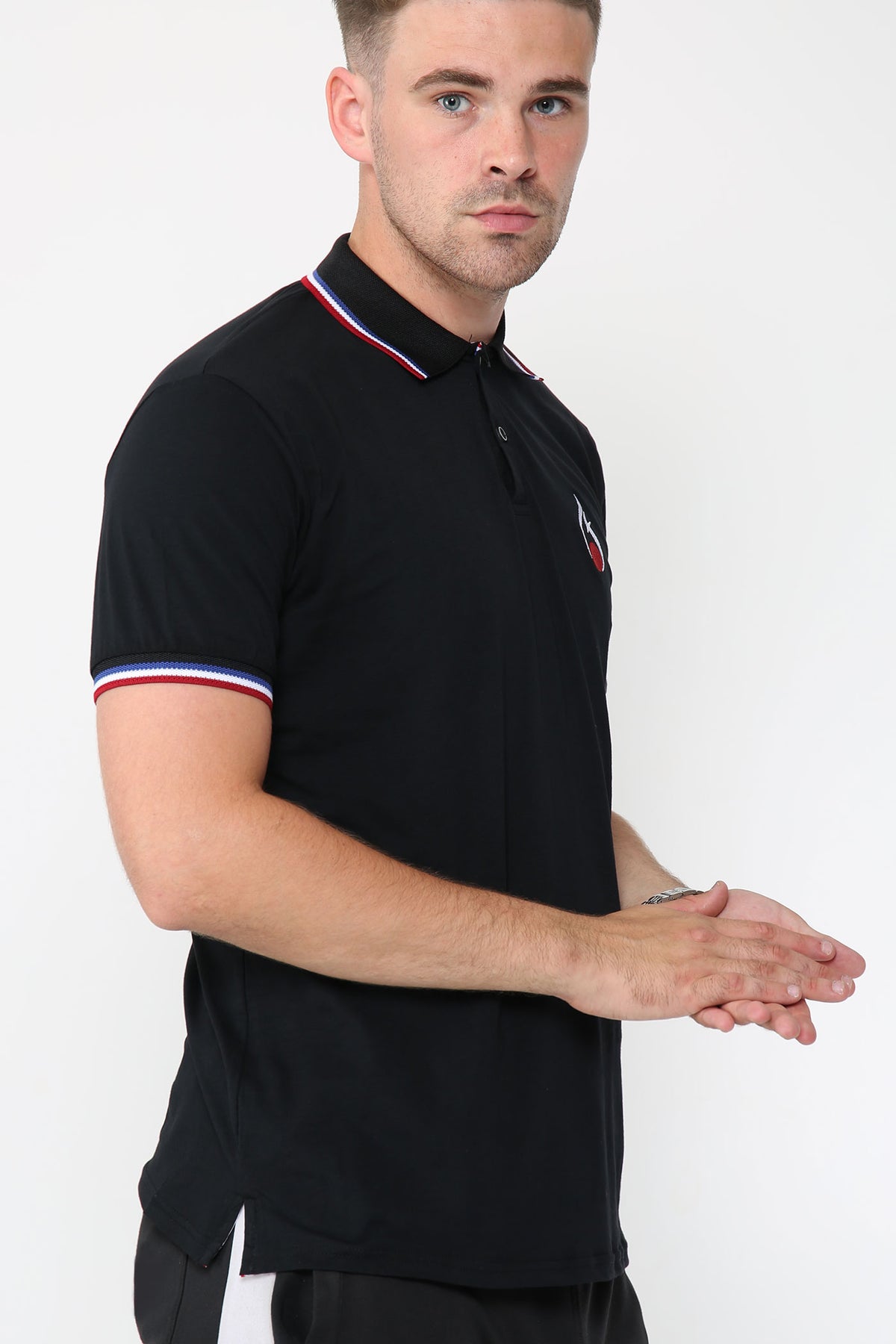 Alex Tipped Polo Shirt – Black