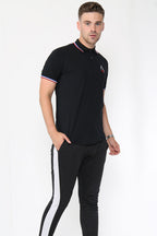 Alex Tipped Polo Shirt – Black