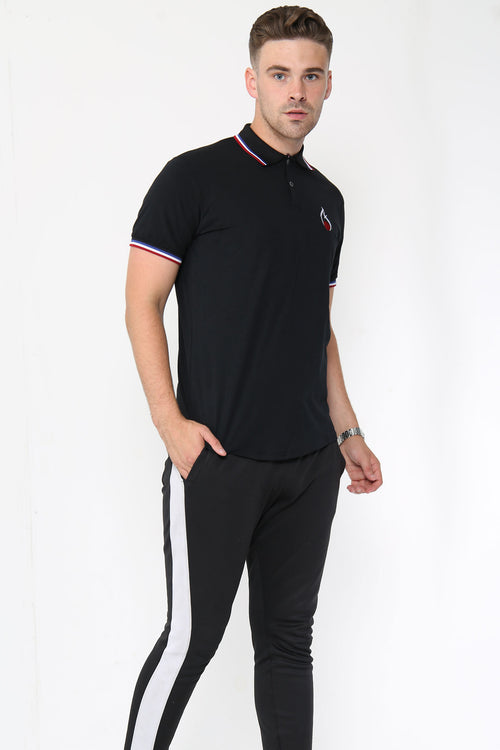 Alex Tipped Polo Shirt – Black