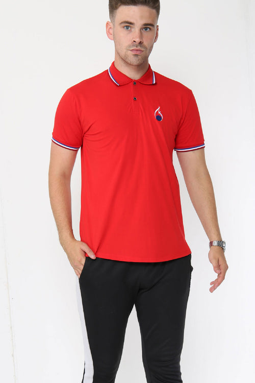 Alex Tipped Polo Shirt – Red
