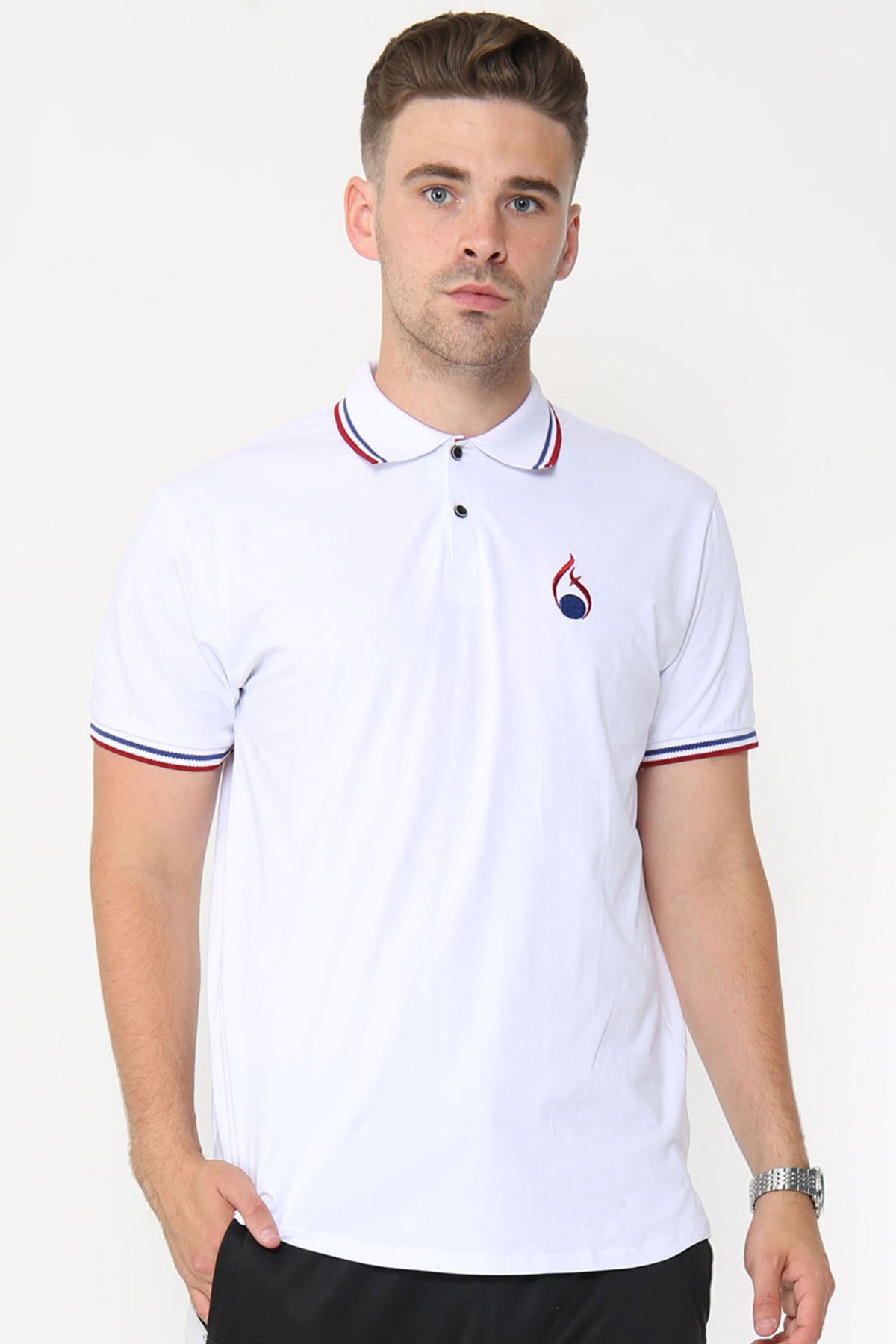 Alex Tipped Polo Shirt – White
