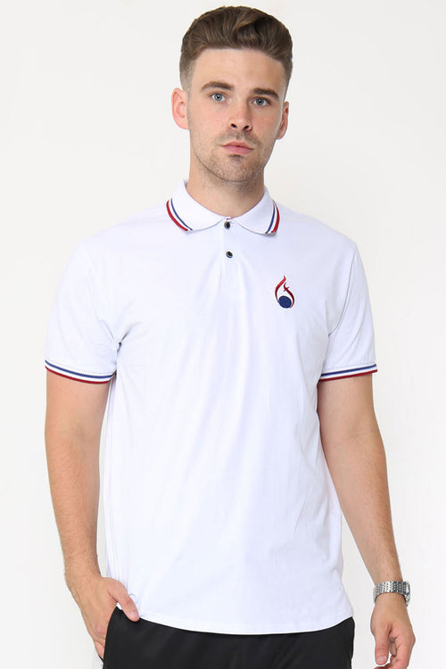 Alex Tipped Polo Shirt – White