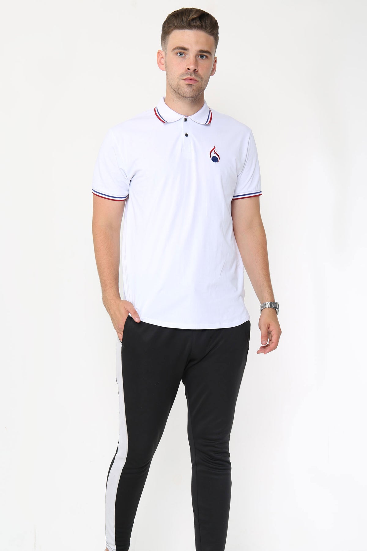 Alex Tipped Polo Shirt – White