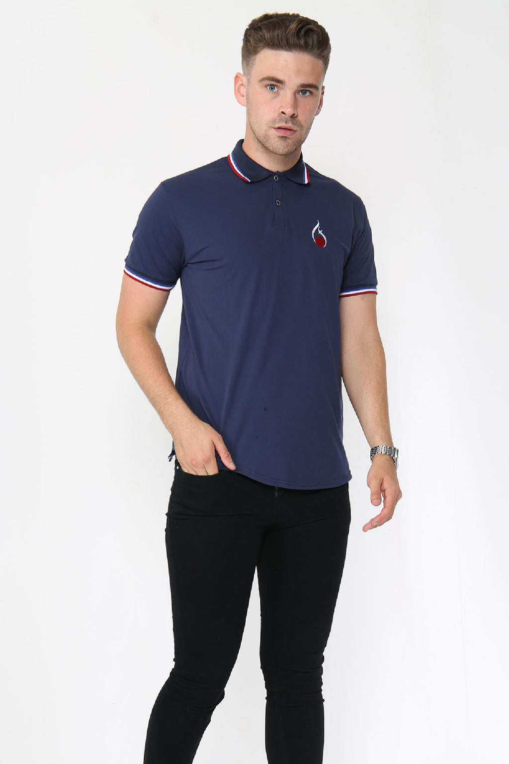Alex Tipped Polo Shirt – Navy