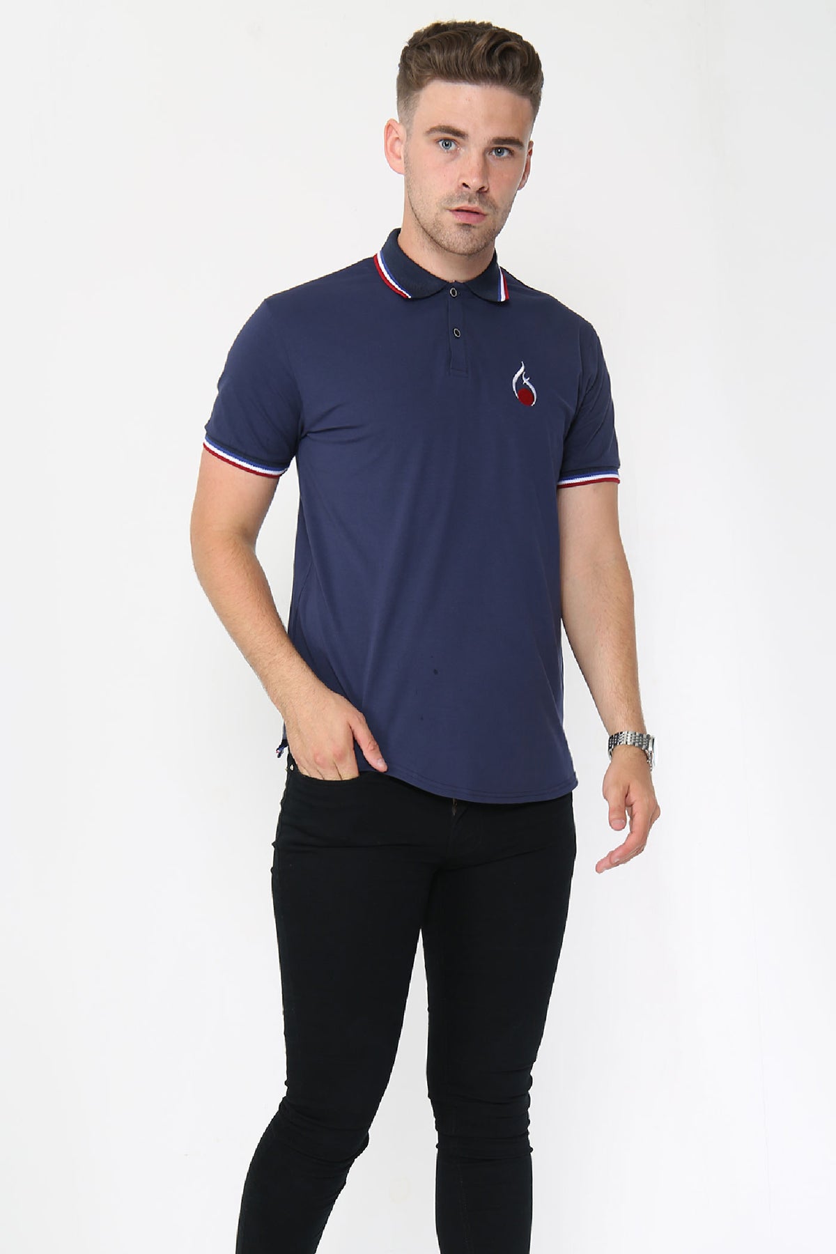 Alex Tipped Polo Shirt – Navy