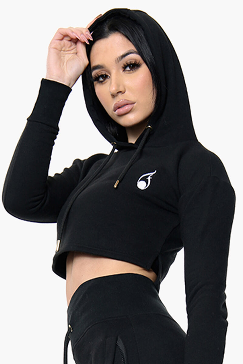Vista Crop Tracksuit – Black