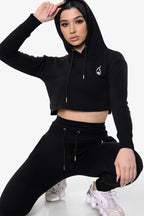 Vista Crop Tracksuit – Black