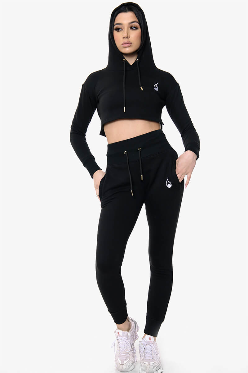 Vista Crop Tracksuit – Black