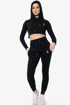 Vista Crop Tracksuit – Black