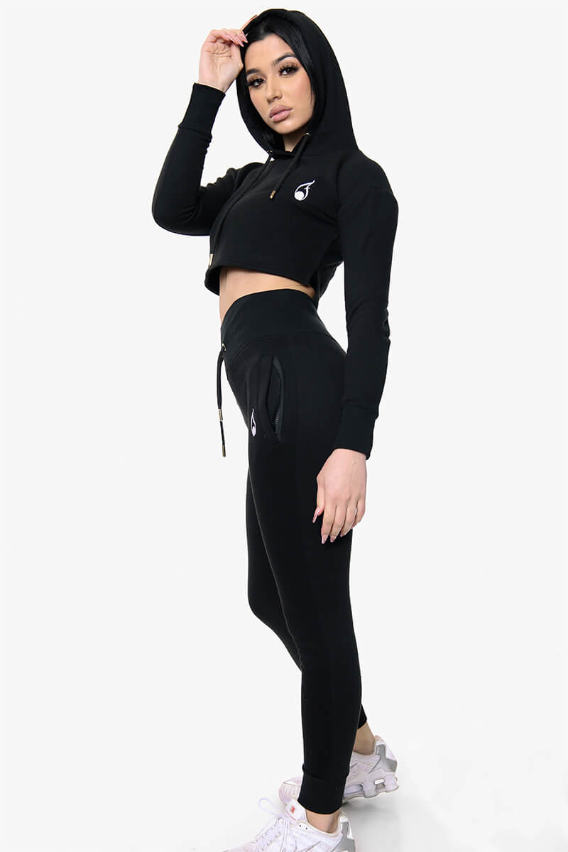 Vista Crop Tracksuit – Black