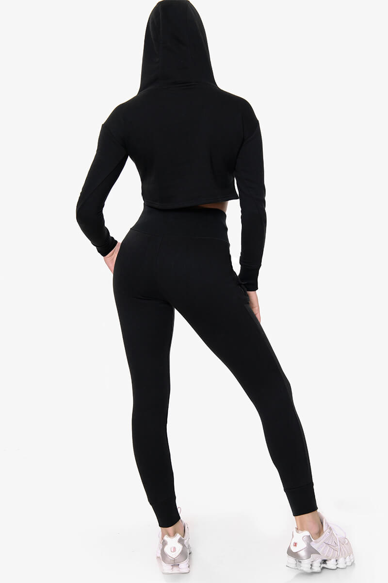 Vista Crop Tracksuit – Black