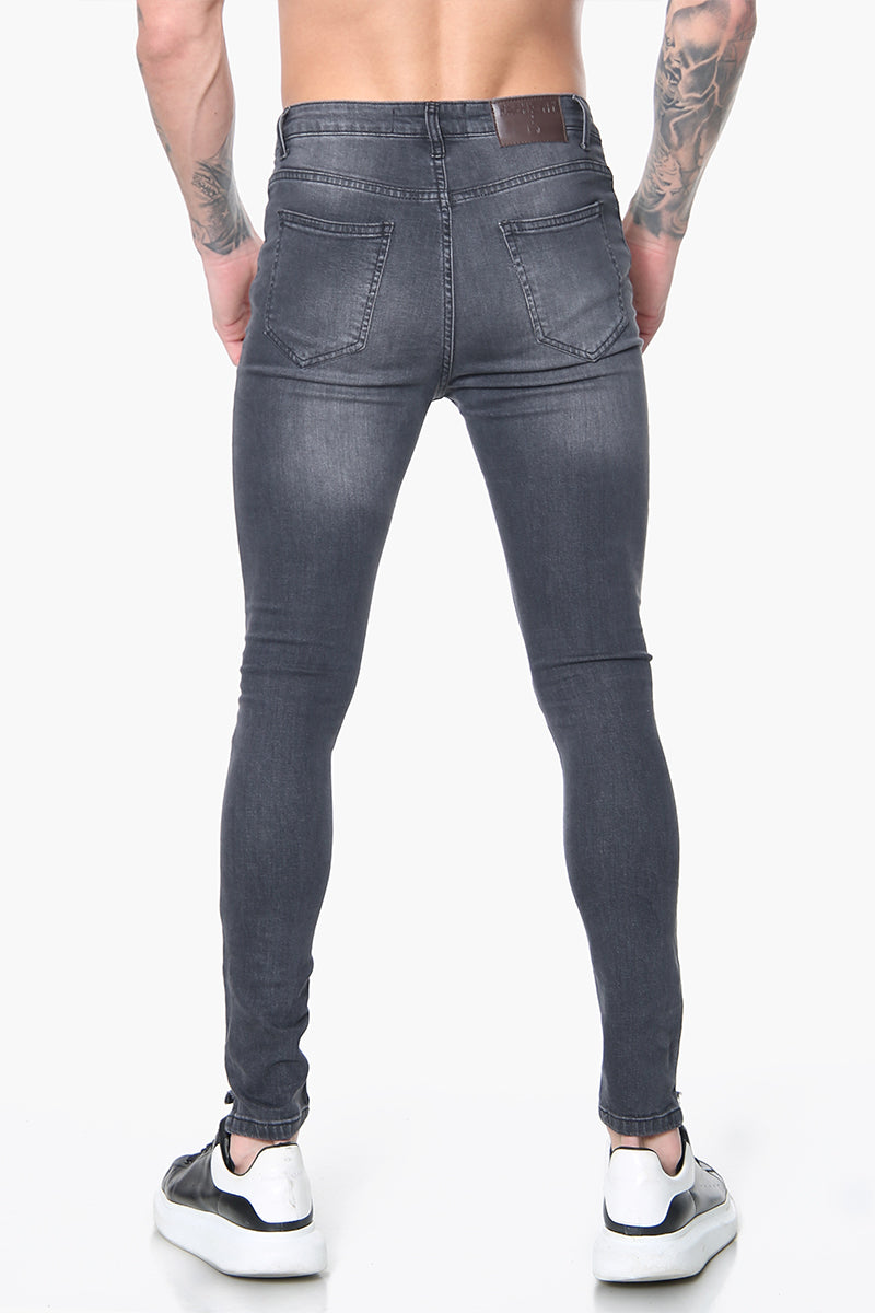 Signature Ripped Charcoal Skinny Jeans