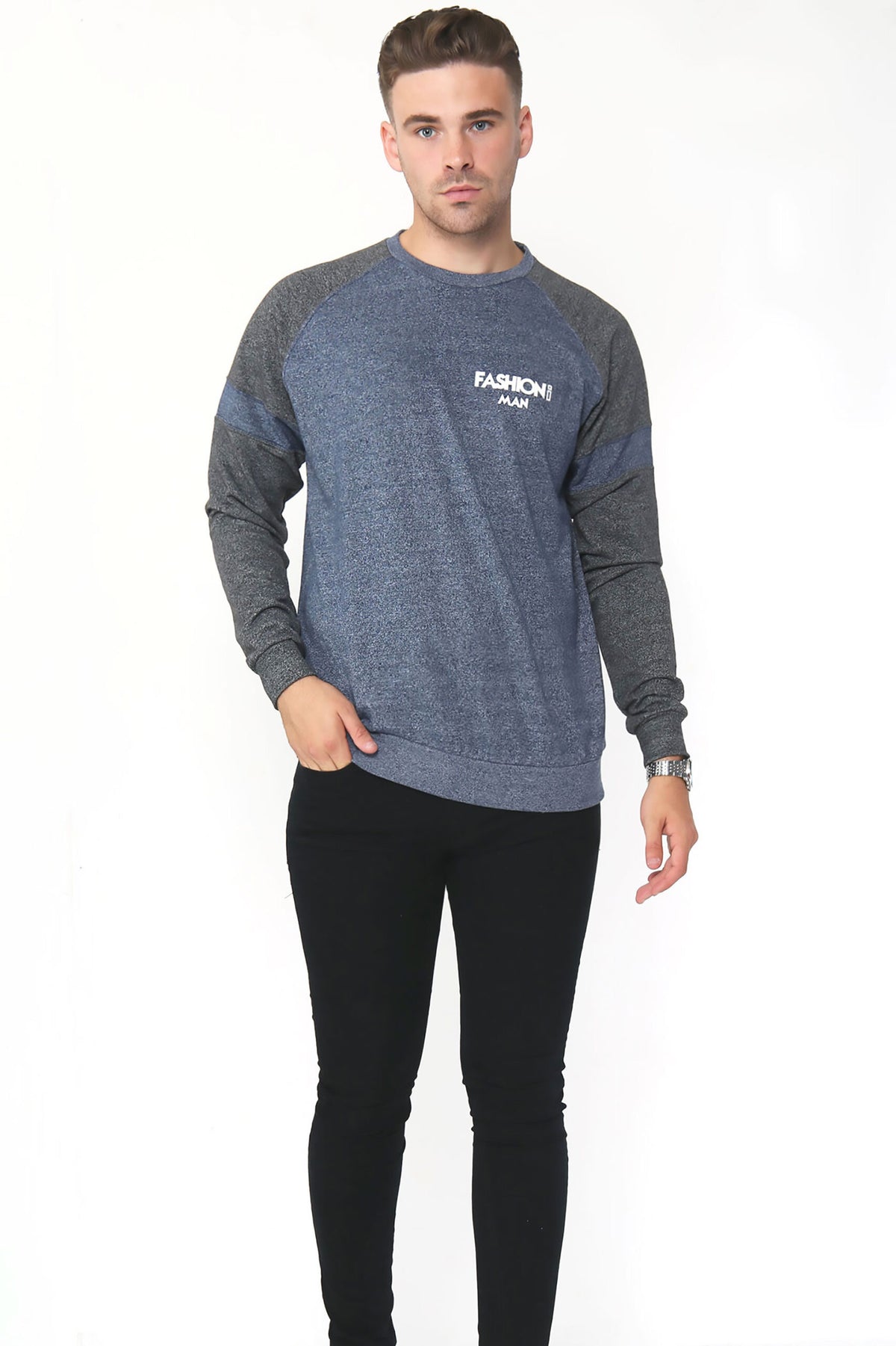 Royal French Sweatshirt Blue & Charcoal