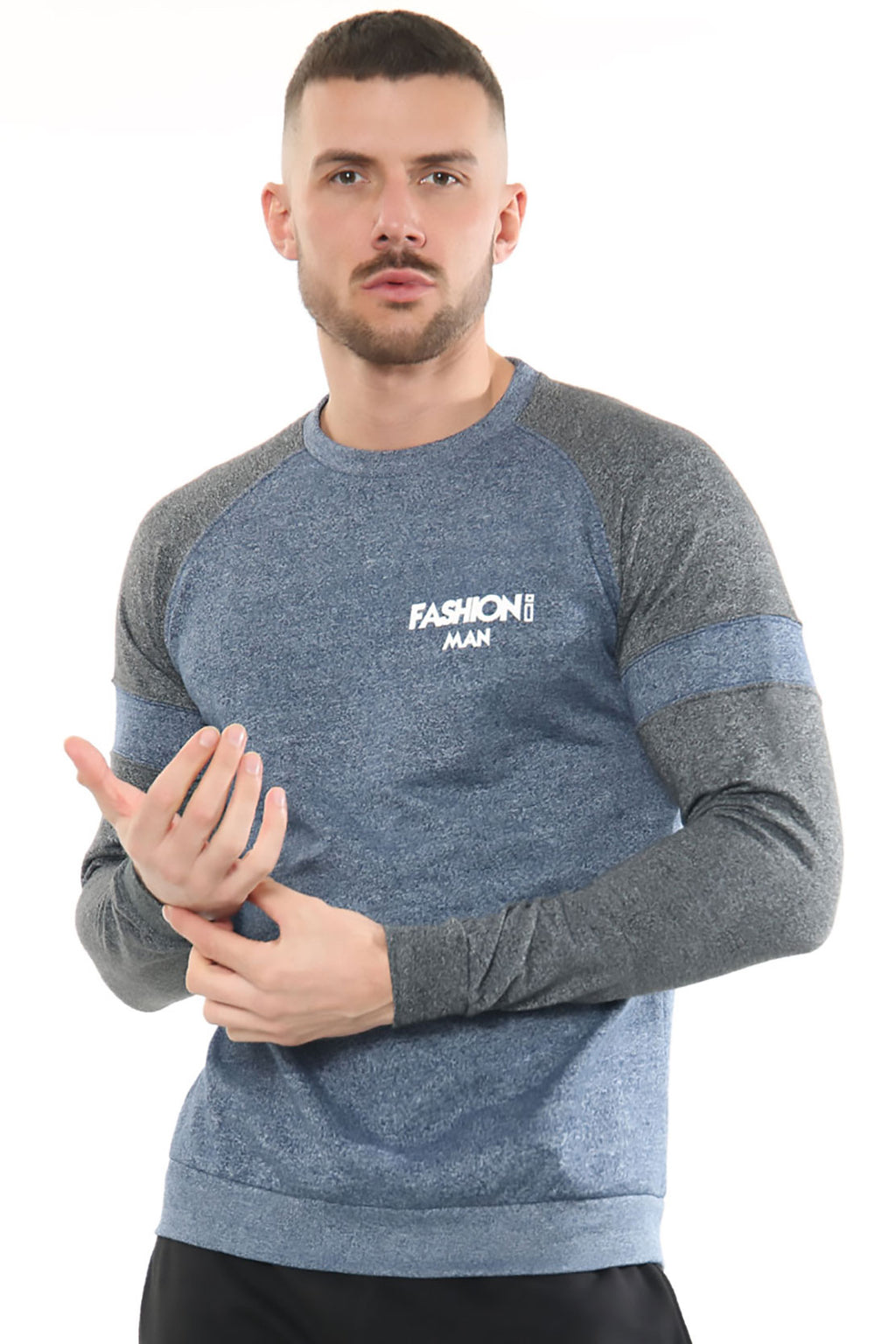 Royal French Sweatshirt Blue & Charcoal