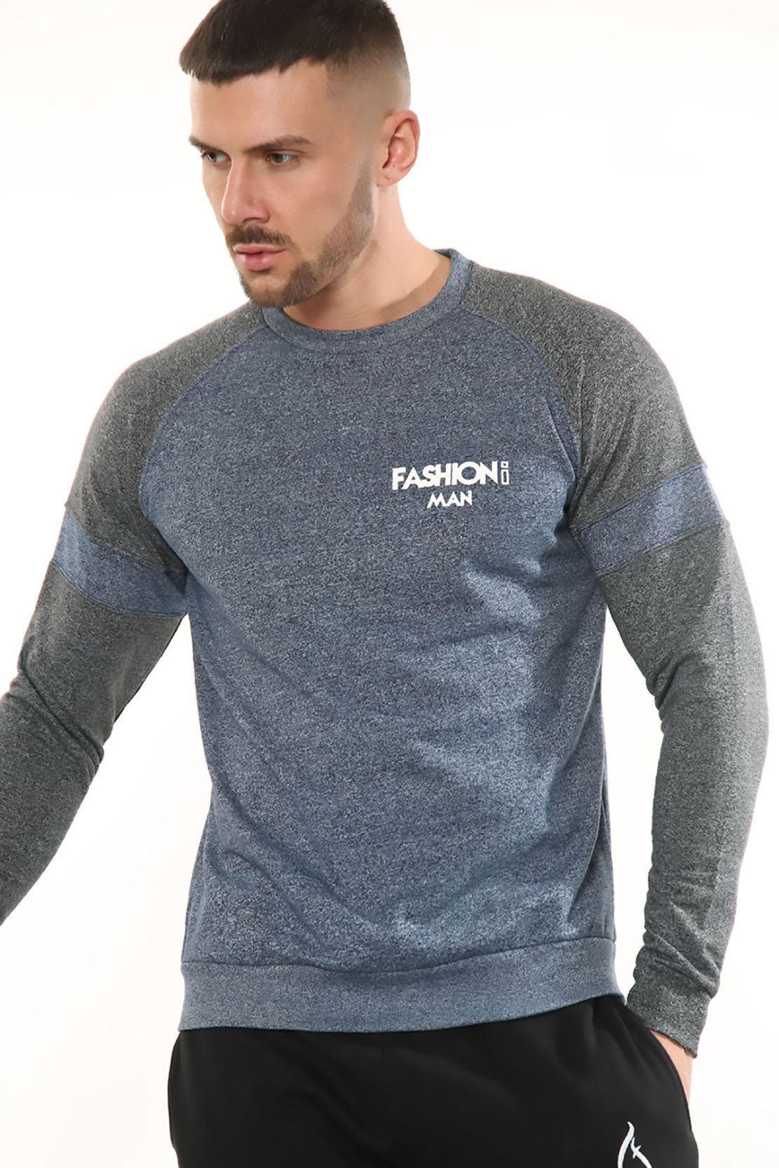 Royal French Sweatshirt Blue & Charcoal