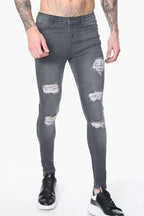 Signature Ripped Grey Skinny Jeans