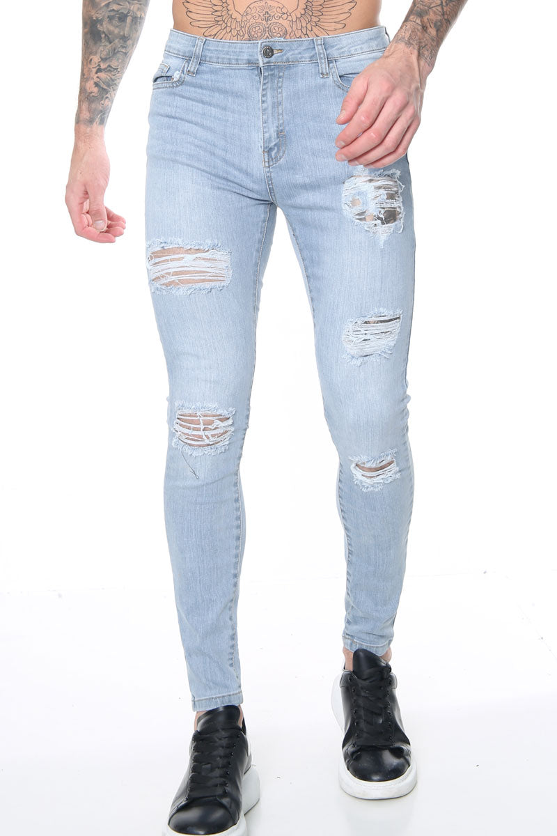 Signature Ripped Skinny Jeans – Light Wash
