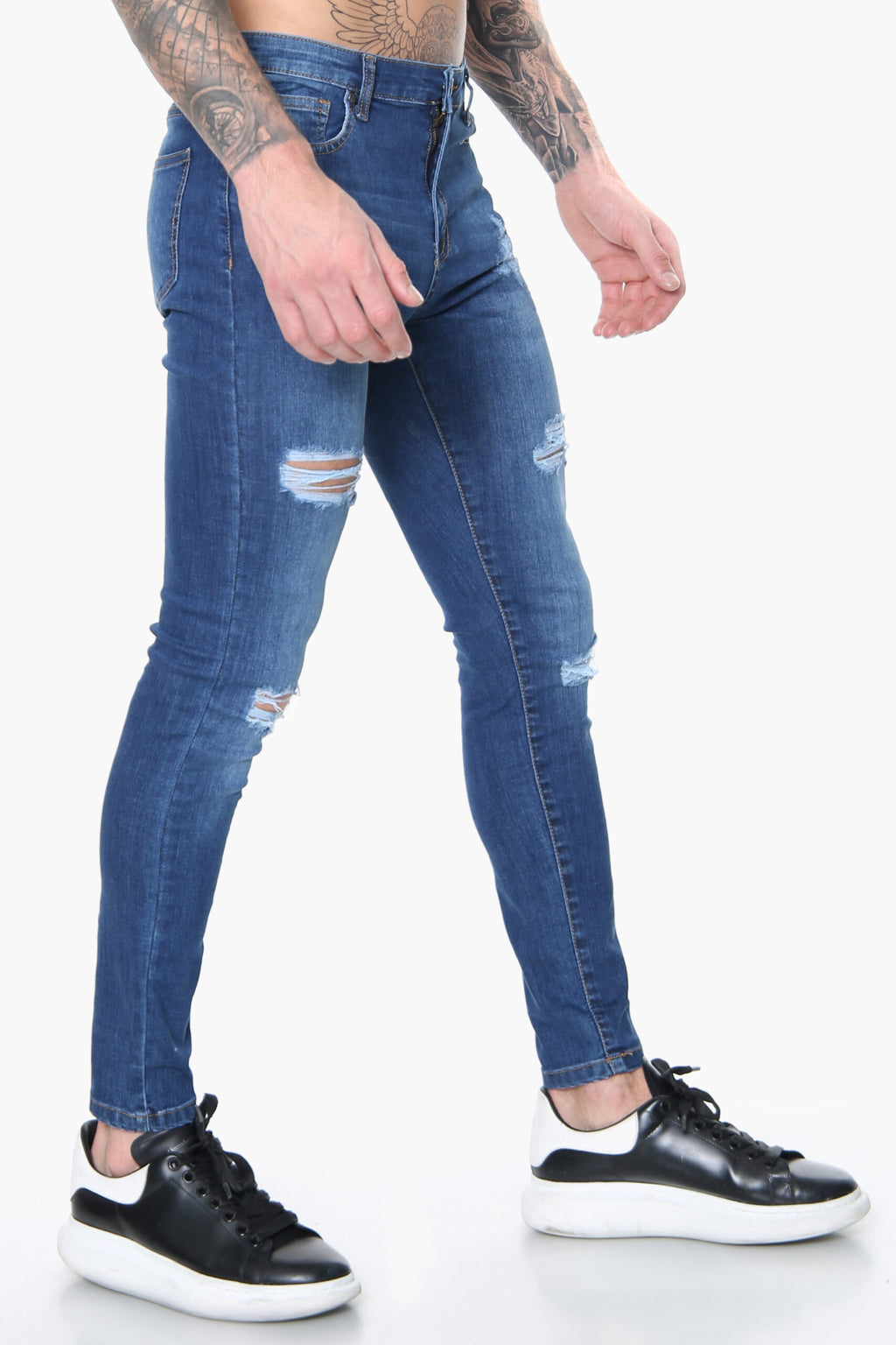 Signature Ripped Skinny Jeans – Dark Wash