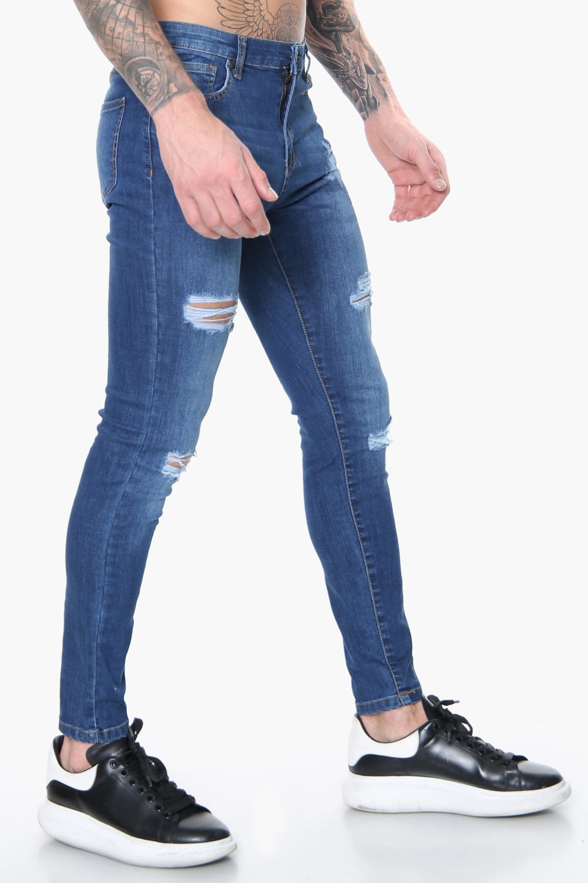 Signature Ripped Skinny Jeans – Dark Wash