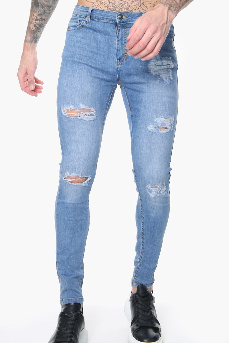 Signature Ripped Skinny Jeans – Medium Wash