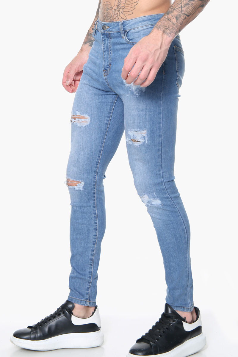 Signature Ripped Skinny Jeans – Medium Wash
