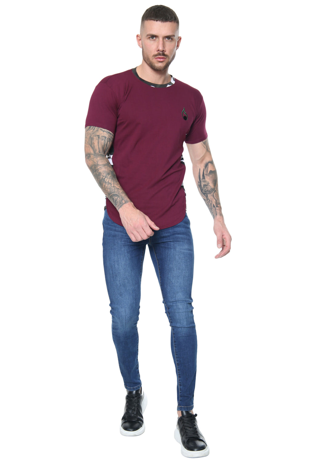 Prestige Camo Tee – Burgundy
