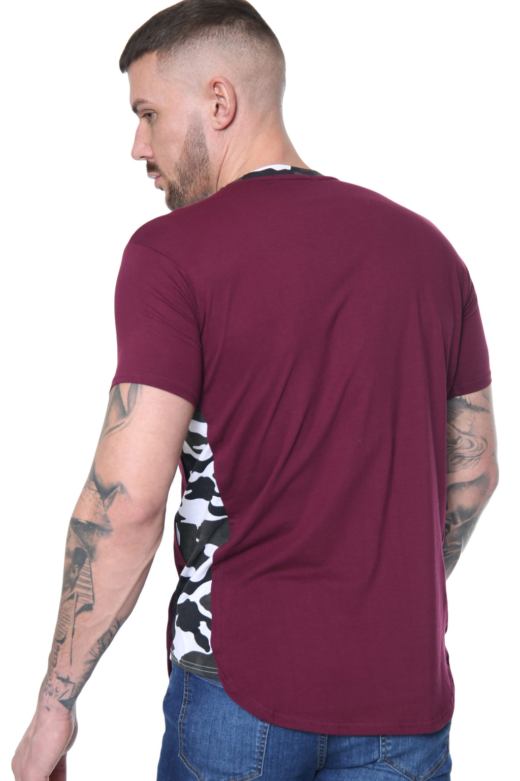 Prestige Camo Tee – Burgundy