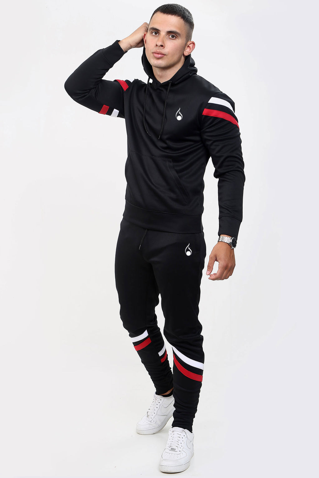 Core Poly Hooded Tracksuit - Black