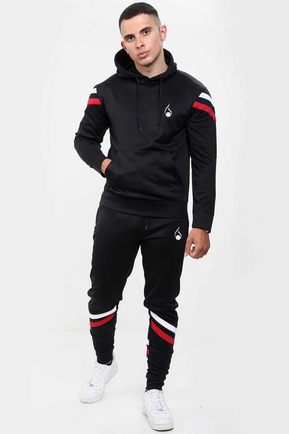 Core Poly Hooded Tracksuit - Black