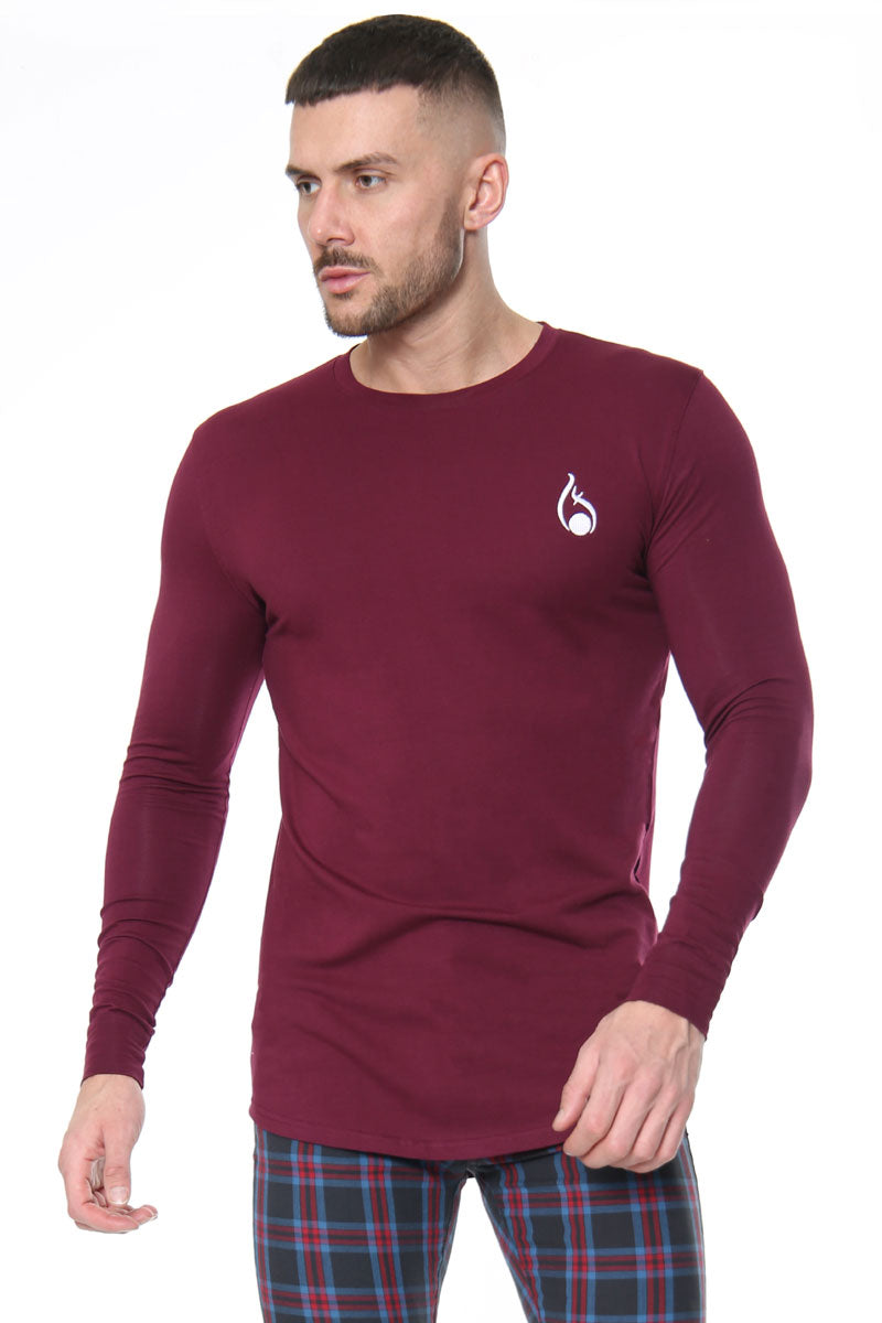 Signature Long Sleeve Tee – Burgundy