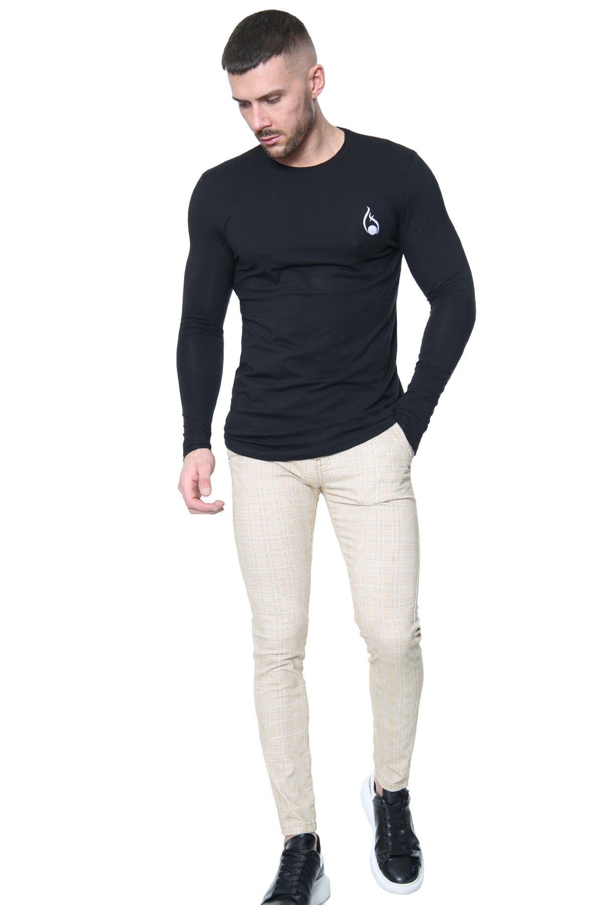 Slim Check Chino – Camel Grid