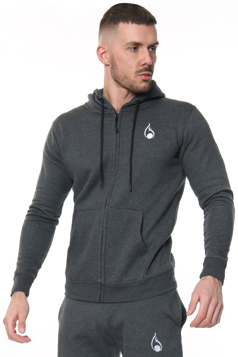Signature Zipper Hoodie – Charcoal