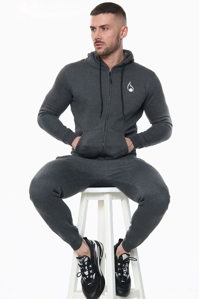 Signature Zipper Hoodie – Charcoal
