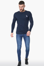 Signature Long Sleeve Tee – Navy