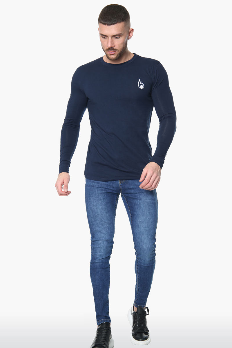 Signature Long Sleeve Tee – Navy