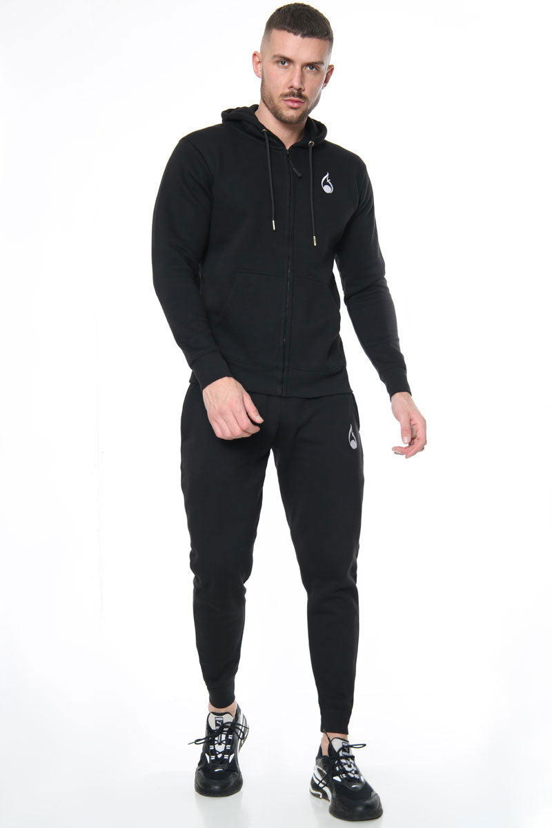 Signature Zipper Hoodie – Black