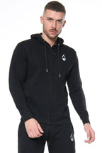 Signature Zipper Hoodie – Black