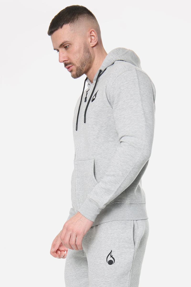 Signature Zipper Hoodie – Grey