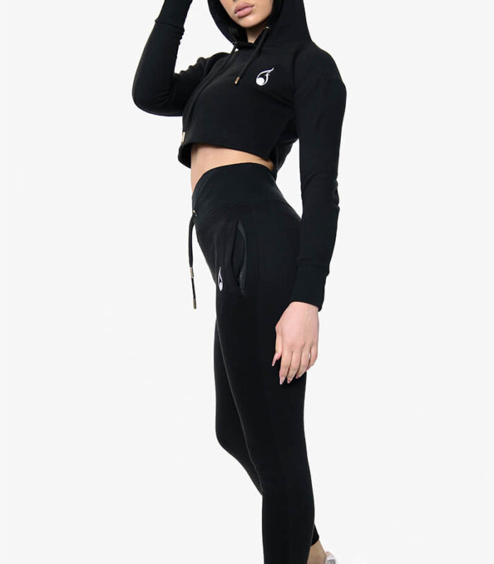 Vista Crop Tracksuit – Black