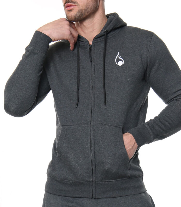 Signature Zipper Hoodie – Charcoal