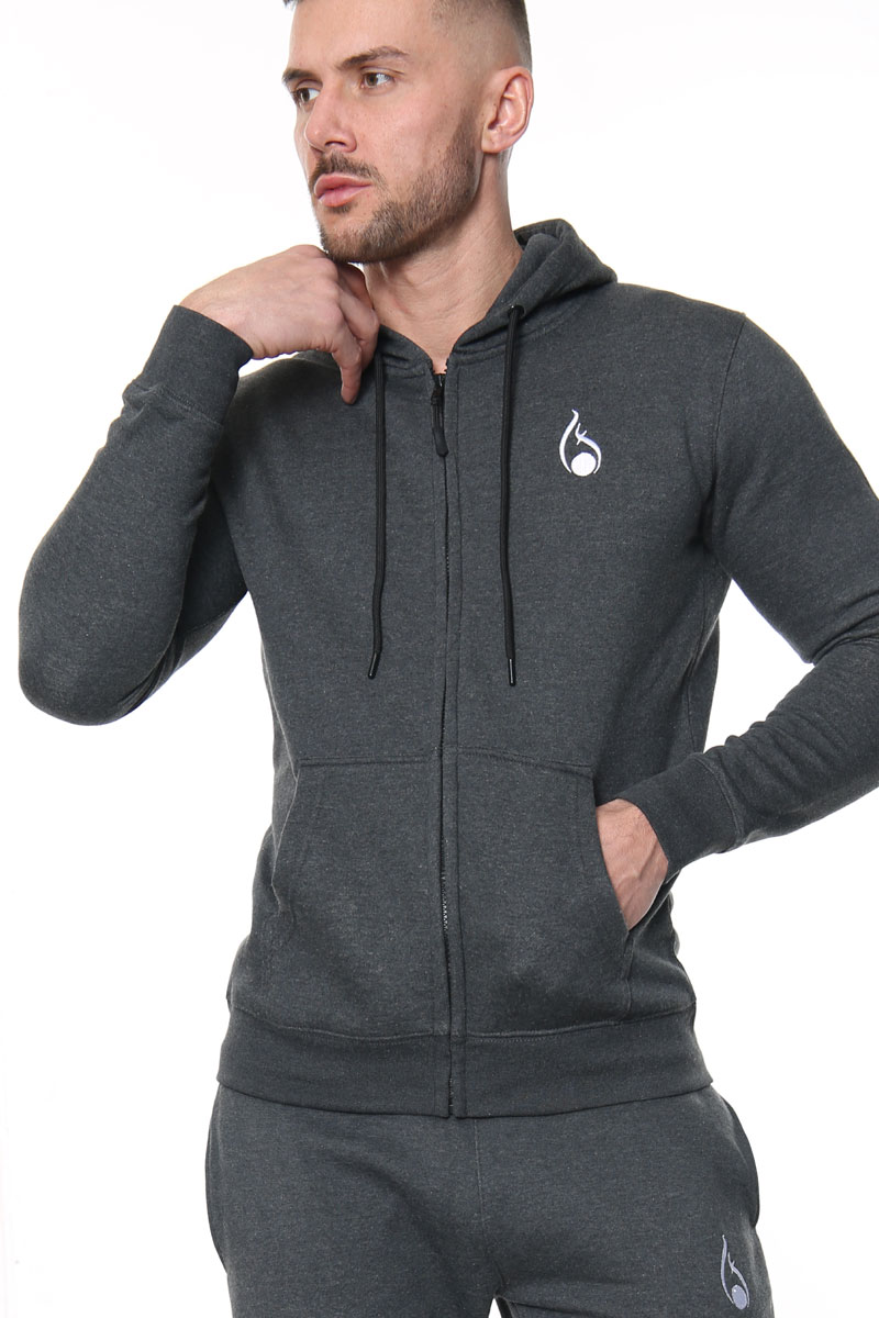 Signature Zipper Hoodie – Charcoal