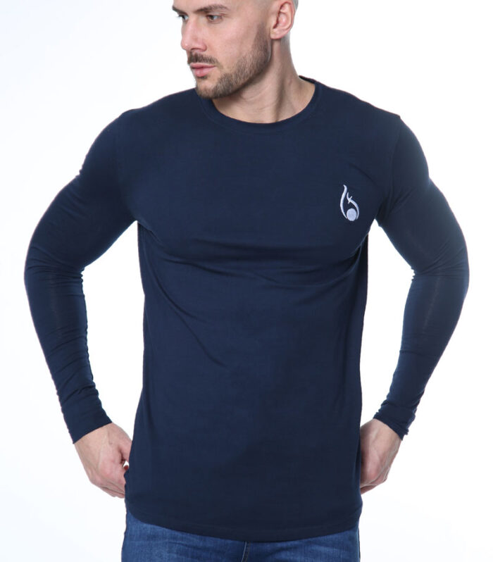 Signature Long Sleeve Tee – Navy