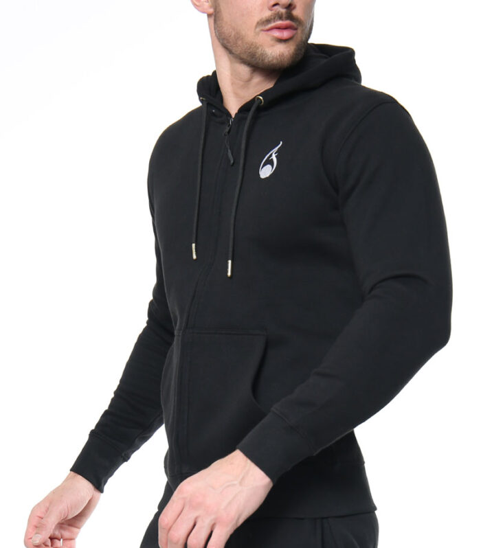 Signature Zipper Hoodie – Black