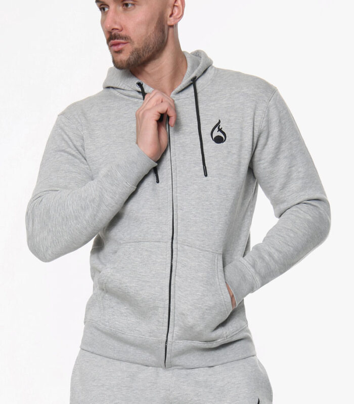 Signature Zipper Hoodie – Grey